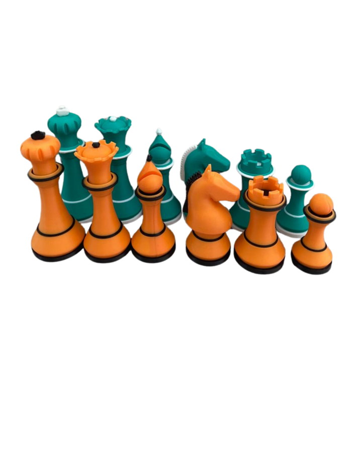 Set de Piezas Alemán Moderno Color Naranja con Verde
