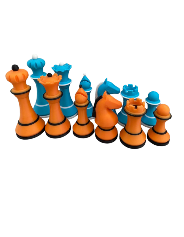 Set de Piezas Alemán Moderno Color Azul con Naranja