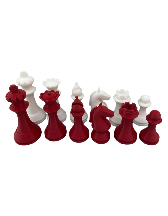 Set de Piezas Estilo Alemán Moderno Triple Peso Color Rojo con Blanco