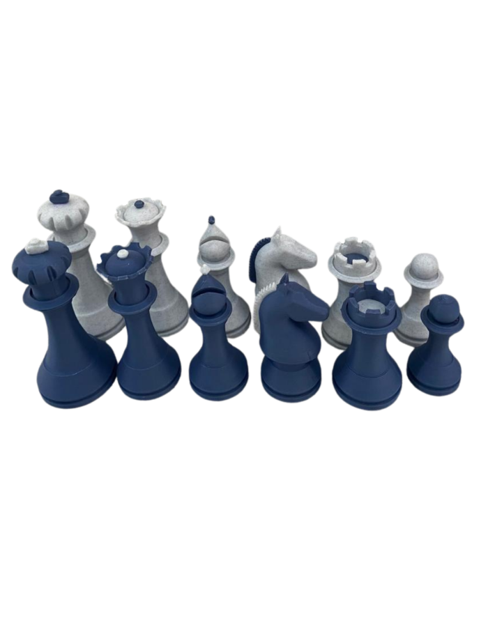 Set de Piezas Estilo Alemán Moderno Triple Peso Azúl con Mármol