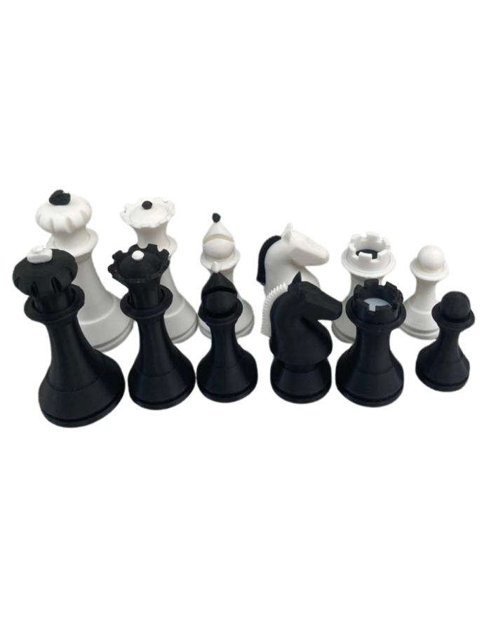Set de Piezas Estilo Alemán Moderno Triple Peso Negro con Blanco