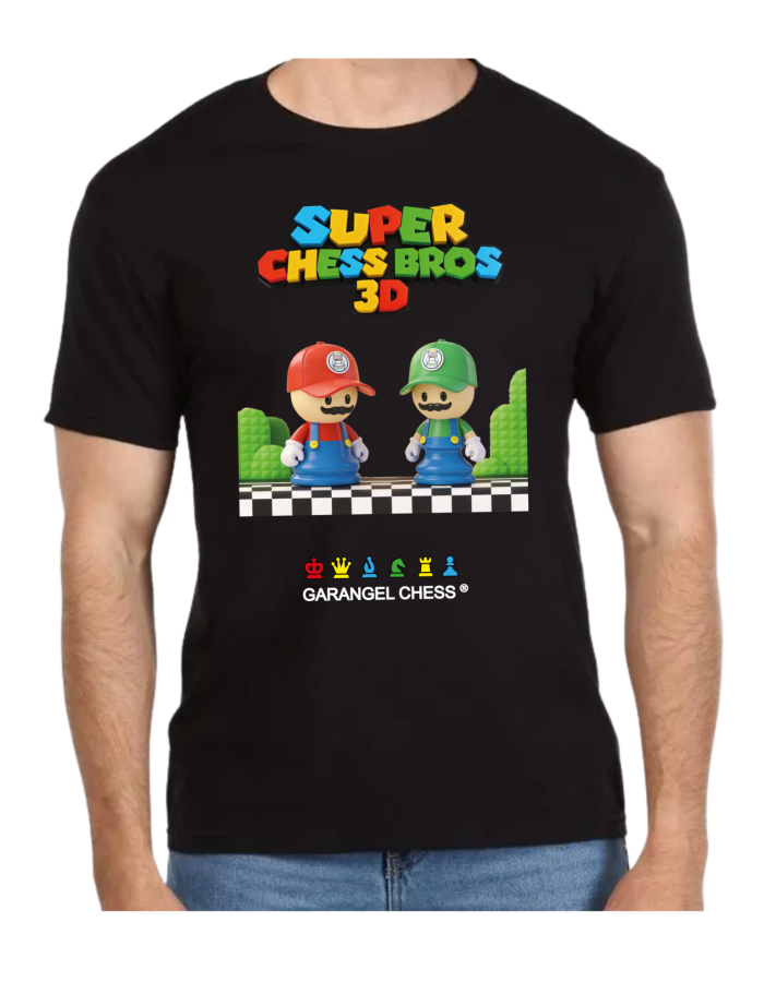 Playera 100% Algodón. Super Chess Bros 3D